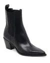 Dolce Vita Shadie Pointed Toe Chelsea Boot In Black Leather