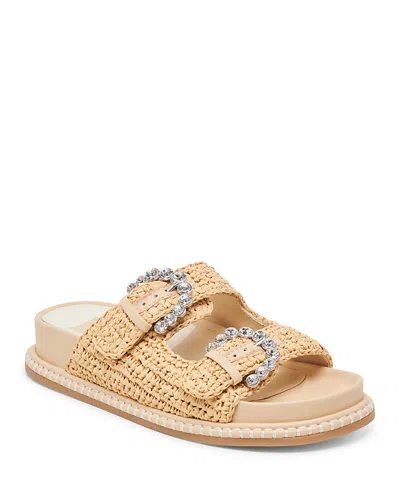 DOLCE VITA WOMEN'S SHAUNY CRYSTAL BUCKLED SLIDE SANDALS