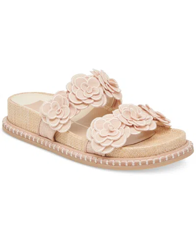 DOLCE VITA WOMEN'S SHERLA FLORAL DOUBLE BAND FOOTBED FLAT SANDALS