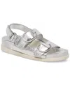 Dolce Vita Starla Platform Sandal In Silver Crinkle Metallic