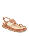 Dolce Vita Women's Stefan Toe Ring Thong Jewelry Footbed Flat Sandals In Saddle Leather