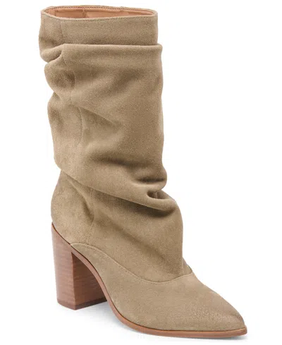Dolce Vita Women's Talina Schrunchy Block Heel Boots In Nude