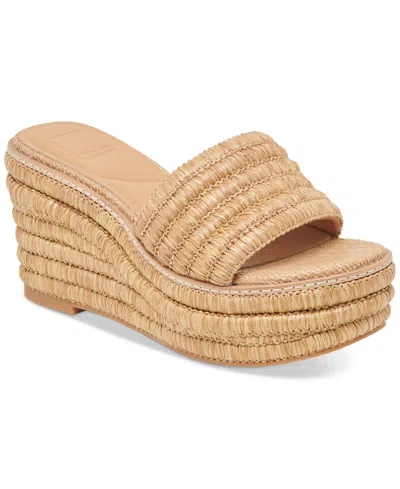 Dolce Vita Women's Throne Platform Raffia Wedge Sandals