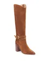 Dolce Vita Tyronewc Womens Zipper Leather Knee-high Boots In Brown Suede