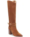 Dolce Vita Tyronewc Womens Zipper Leather Knee-high Boots In Brown Suede