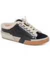 Dolce Vita Zantel Faux Shearling Lined Slip-on Sneaker In Black Woven
