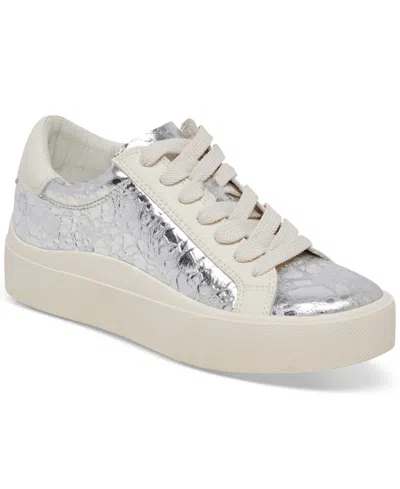 Dolce Vita Zayn Platform Sneaker In Silver Distressed Metallic