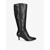 Dolce Vita Auggie Boots Black Leather Pointed Toe Kitten Heel Zogg312 In Black