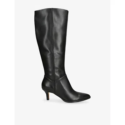 DOLCE VITA WOMENS BLACK ALDY LEATHER HEELED BOOTS EUR 41 / 8 UK