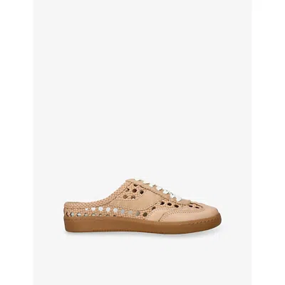 Dolce Vita Womens Beige Notice Woven Backless Trainers Eur 37 / 4 Uk In Neutral