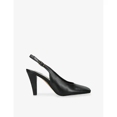 Dolce Vita Womens Black Gessia Heeled Leather Slingbacks Eur 38/5 Uk