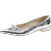 Dolce Vita Palani Ballet Flats Silver Distressed Leather In Silver