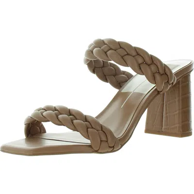 Dolce Vita Womens Braided Leather Block Heels In Brown