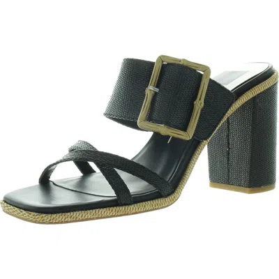 Dolce Vita Womens Buckle Woven Espadrille Heels In Black