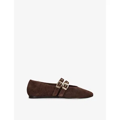 Dolce Vita Womens Dark Brown Baylee Grommet Suede Ballet Flats Eur 40 / 7 Uk