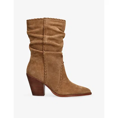 Dolce Vita Womens Tan Julith Suede Ankle Boots Eur 39 / 6 Uk In Brown