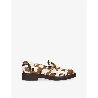 Dolce Vita Tiggy Loafers Cocoa Taurus Calf Hair In Multi