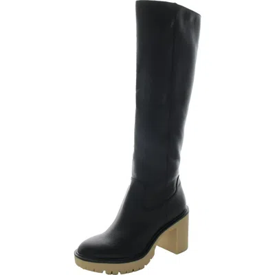 Dolce Vita Womens Double Zipper Knee-high Boots In Black