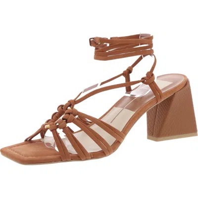 Dolce Vita Womens Embossed Leather Block Heel In Brown