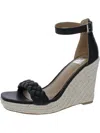 DOLCE VITA WOMENS FAUX LEATHER ANKLE STRAP WEDGE SANDALS