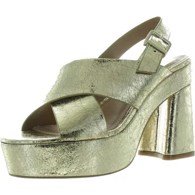 Dolce Vita Womens Faux Leather Platform Slingback Sandals In Gold
