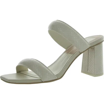 Dolce Vita Womens Faux Leather Square Toe Block Heel In Beige