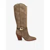 Dolce Vita Womens Khaki Jody Suede Heeled Boots Eur 37 / 4 Uk In Multi