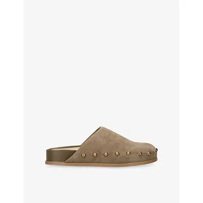 Dolce Vita Womens Joney Studded Suede Mules Taupe Eur 39 / 6 Uk In Black