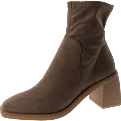 Dolce Vita Womens Leather Zipper Ankle Boots In Brown