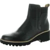 Dolce Vita Womens Lugged Sole Leather Ankle Boots In Black