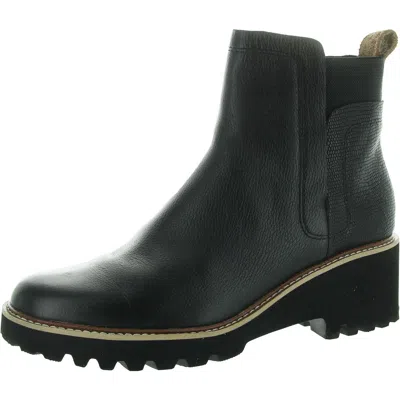 Dolce Vita Womens Lugged Sole Leather Ankle Boots In Black