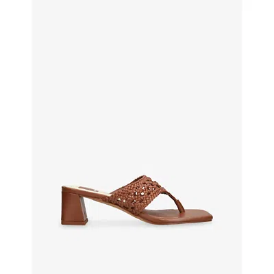 Dolce Vita Womens Mid Brown Barlo Faux-leather Heeled Sandals Eur 39 / 6 Uk