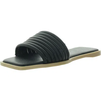 Dolce Vita Womens Padded Insole Manmade Slide Sandals In Black