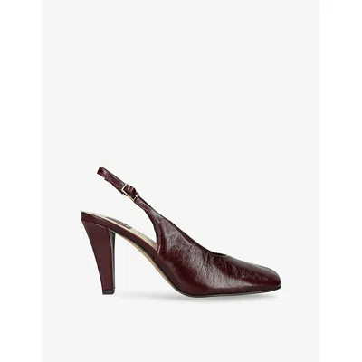 Dolce Vita Womens Red/dark Gessia Heeled Patent-leather Slingbacks Eur 42/ 9 Uk In Burgundy