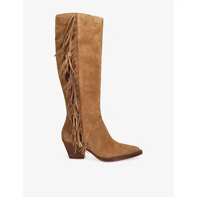 Dolce Vita Womens Mid Brown Roley Suede Heeled Boots Eur 37 / 4 Uk
