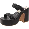 Dolce Vita Wiley Womens Faux Leather Slip-on Platform Sandals In Black