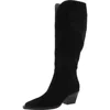 Dolce Vita Raj Wide Calf Onyx Suede Leather Pointed-toe Knee-high Boots In Multi