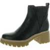 Dolce Vita Womens Stretch Leather Chelsea Boots In Black
