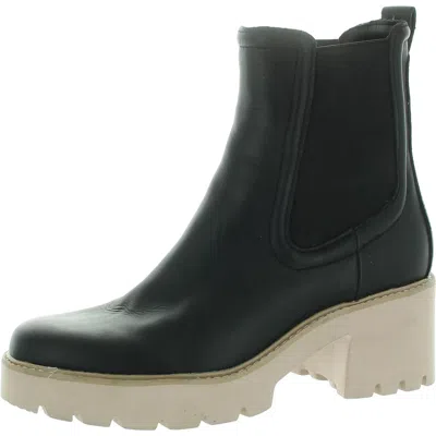 Dolce Vita Womens Stretch Leather Chelsea Boots In Black