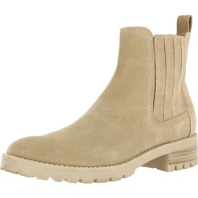 Dolce Vita Womens Stretch Suede Chelsea Boots In Beige