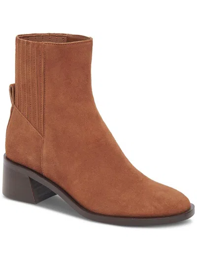 Dolce Vita Womens Suede Ankle Boots In Brown