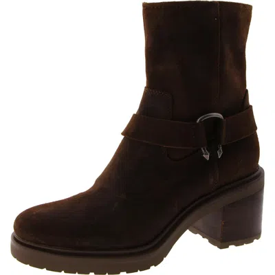 Dolce Vita Womens Suede Round Toe Booties In Animal Print
