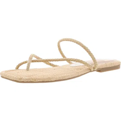 Dolce Vita Womens Textured Woven Flip-flops In Beige