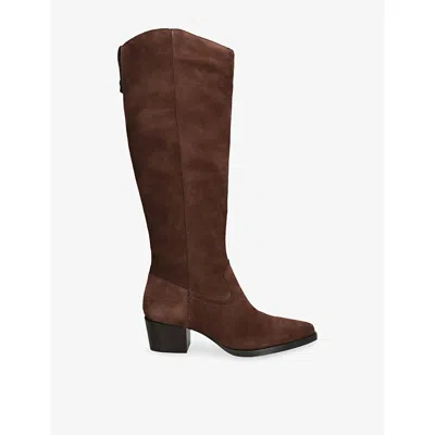 Dolce Vita Womens Dark Brown Virona H2o Suede Heeled Boots Eur 39 / 6 Uk