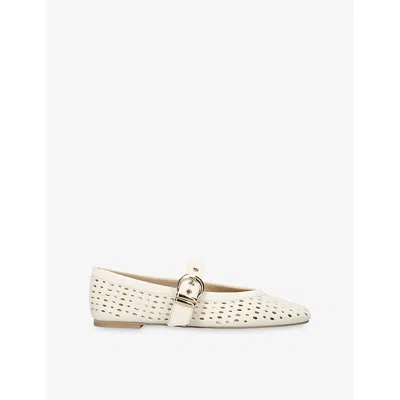 Dolce Vita Womens White Mikel Perforated Suede Ballet Flats Eur 39 / 6 Uk In Multi