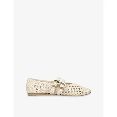 Dolce Vita Womens  Baylee Grommet Leather Ballet Flats In White