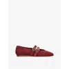 Dolce Vita Baylee Grommet Ballet Flats Oxblood Perforated Suede In Multi