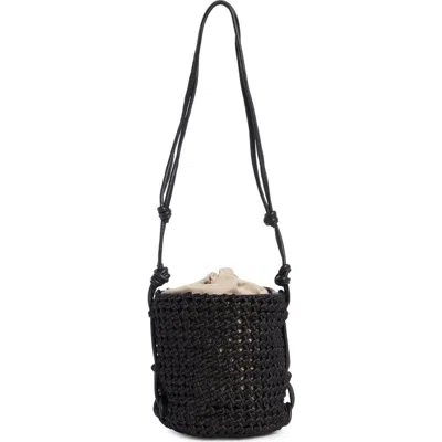 Dolce Vita Woven Bucket Bag In Black