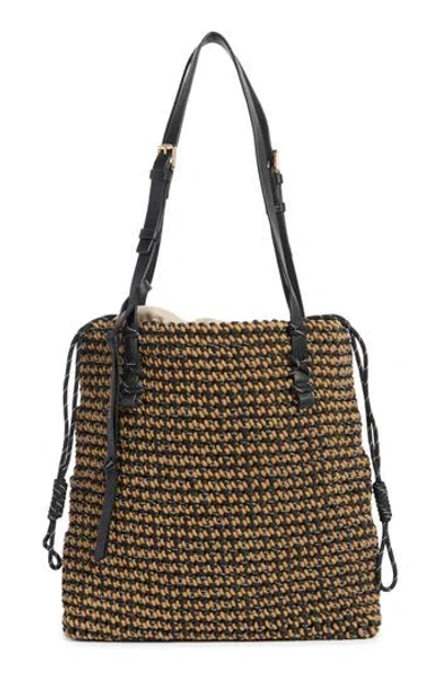 Dolce Vita Woven Cord Tote Bag In Black