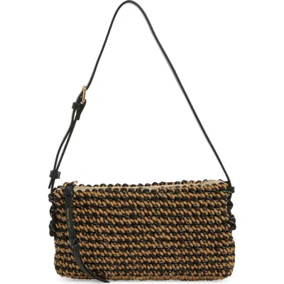 Dolce Vita Woven Shoulder Bag In Black